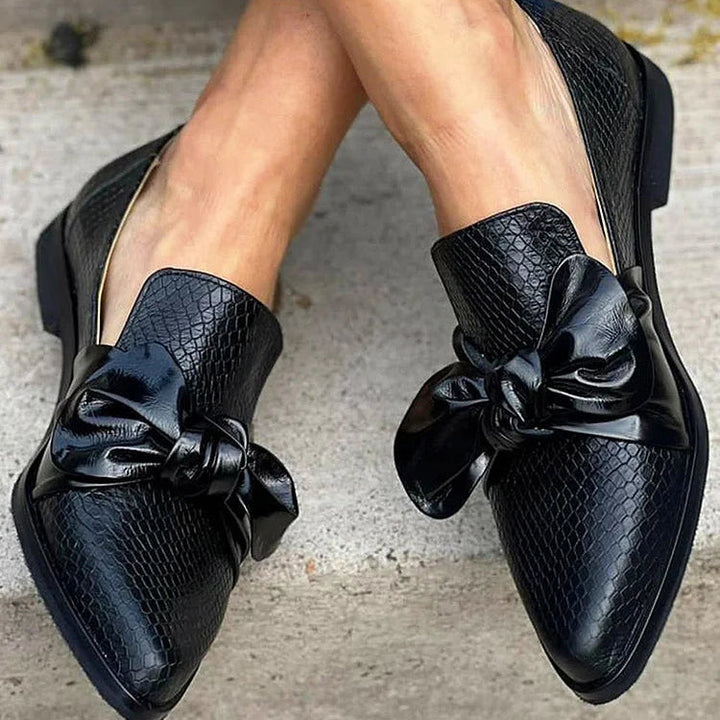 Belle | Women's Black Bow Loafers