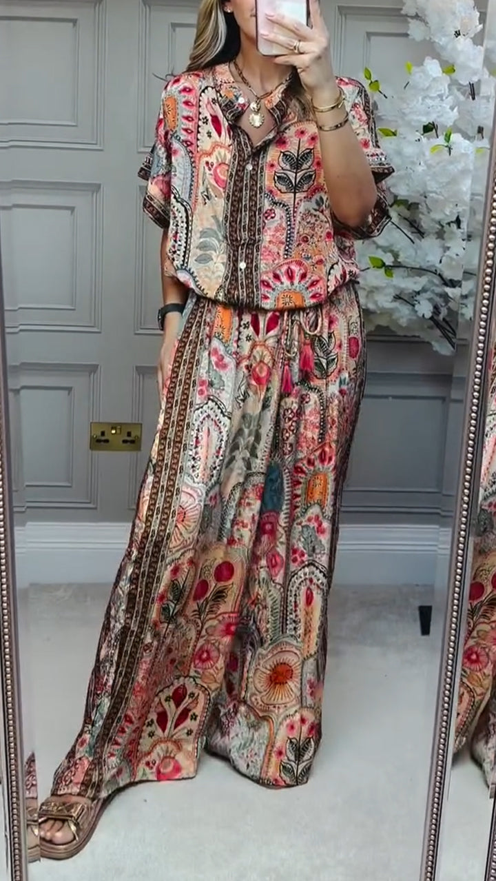 Seren | Women's Printed Casual Two-Piece Suit