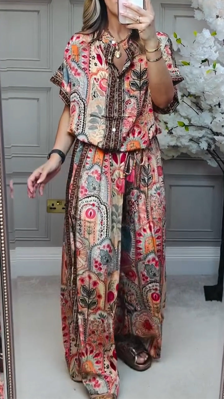 Seren | Women's Printed Casual Two-Piece Suit