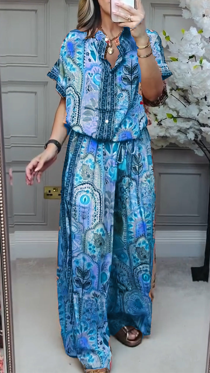 Seren | Women's Printed Casual Two-Piece Suit