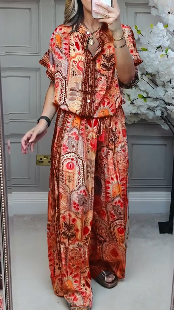 Seren | Women's Printed Casual Two-Piece Suit