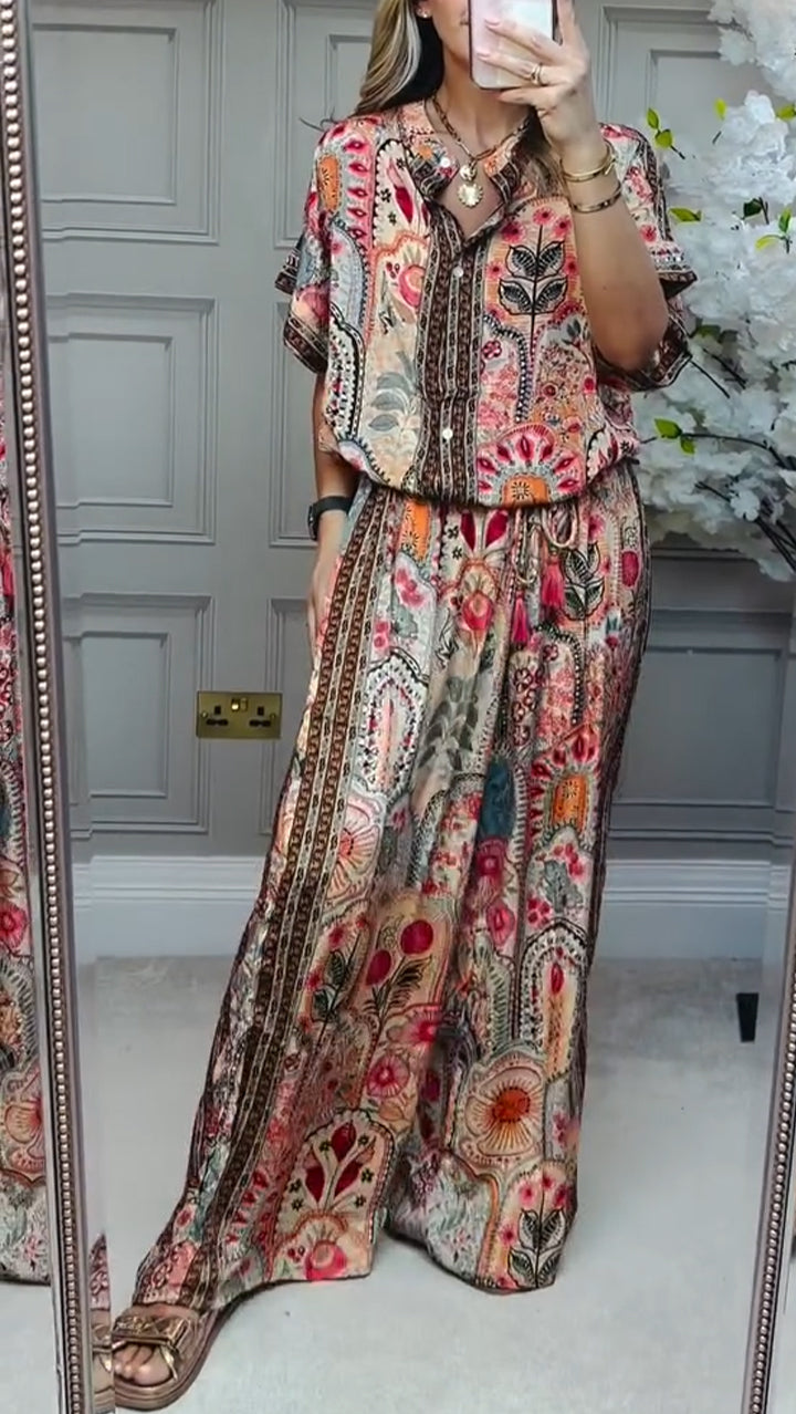 Seren | Women's Printed Casual Two-Piece Suit