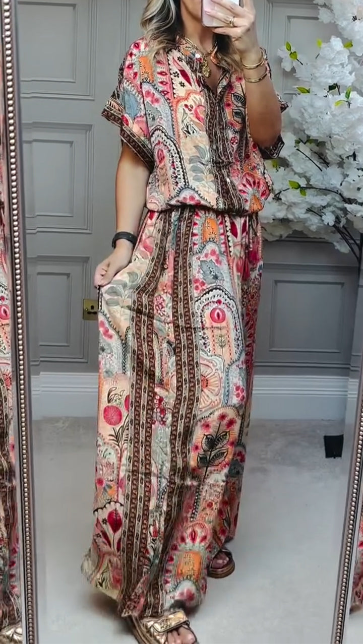 Seren | Women's Printed Casual Two-Piece Suit