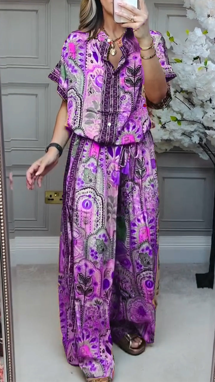 Seren | Women's Printed Casual Two-Piece Suit