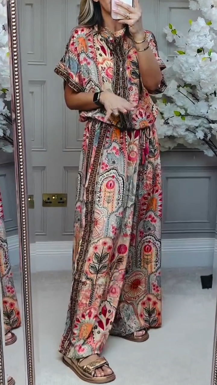Seren | Women's Printed Casual Two-Piece Suit
