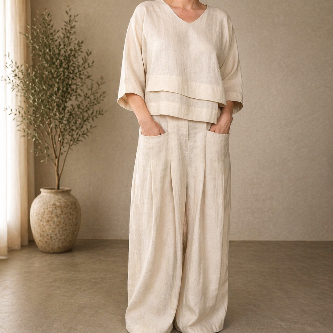 Clara | Women's Wide-Leg Minimalist Two-Piece Set