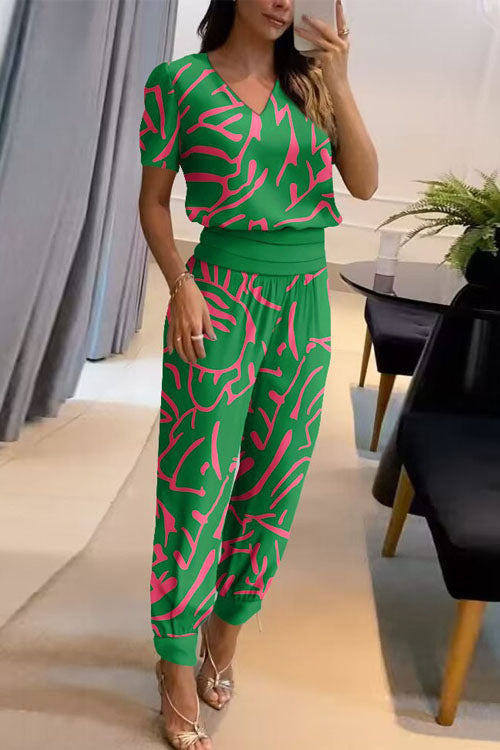 Alea | Women's V-Neck Two-Piece Set