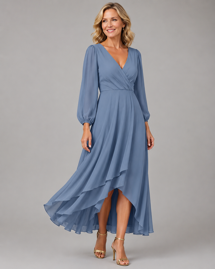 Mia | Women's V-Neck Flowing Maxi Dress