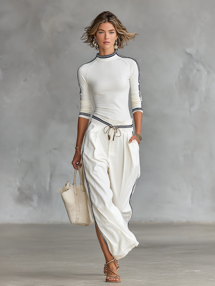 Amber | Women's High-Neck Long Sleeve Two-Piece Set