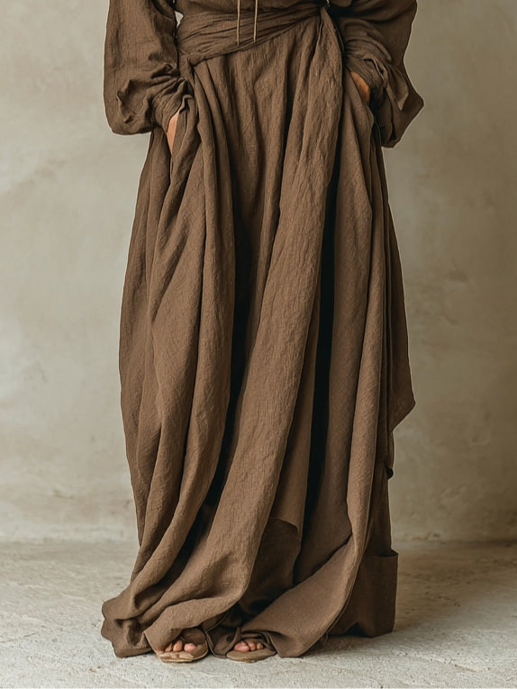 Hazel | Women's Brown Full-Length Maxi Dress