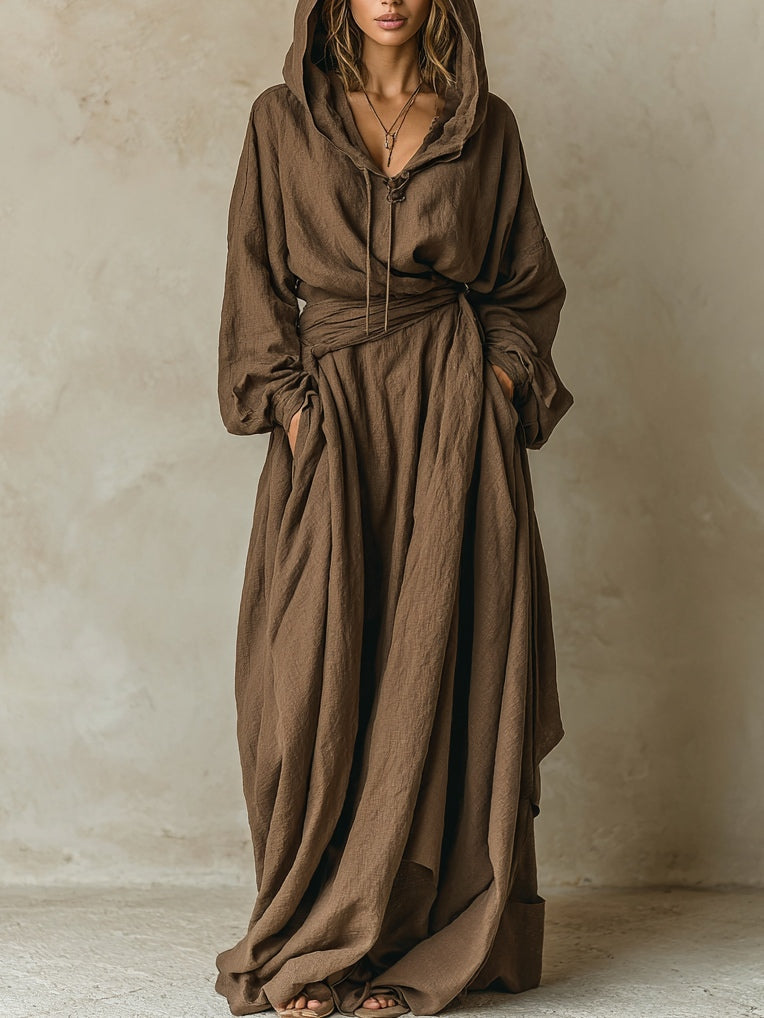 Hazel | Women's Brown Full-Length Maxi Dress