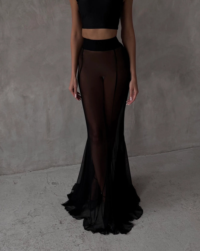 Romy | Women's Blazer and Sheer Skirt Set