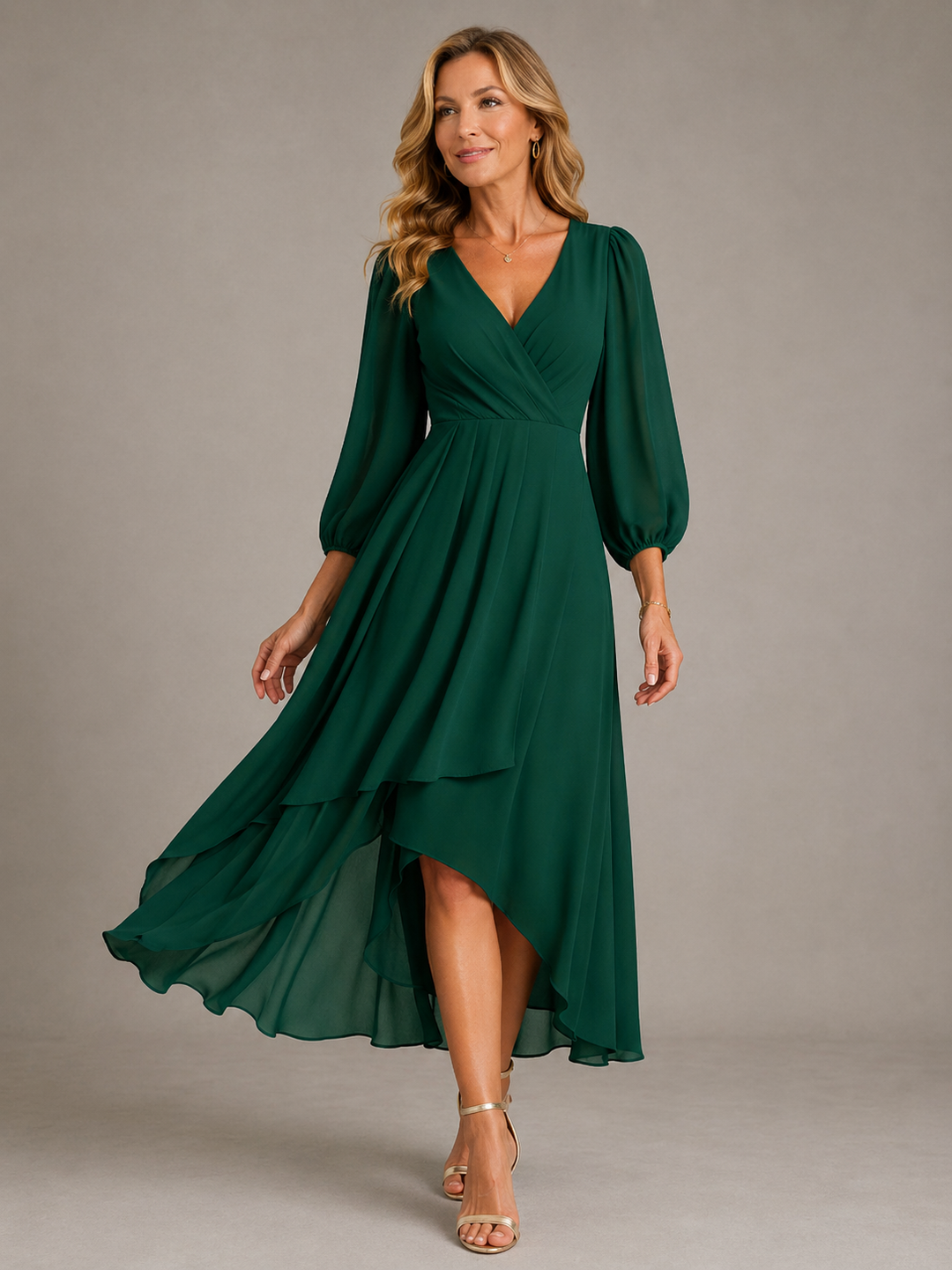 Mia | Women's V-Neck Flowing Maxi Dress