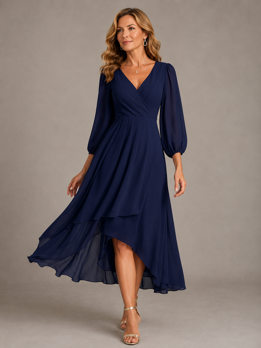 Mia | Women's V-Neck Flowing Maxi Dress