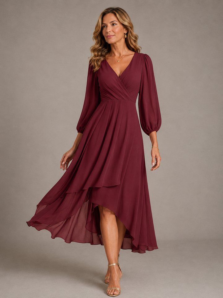 Mia | Women's V-Neck Flowing Maxi Dress