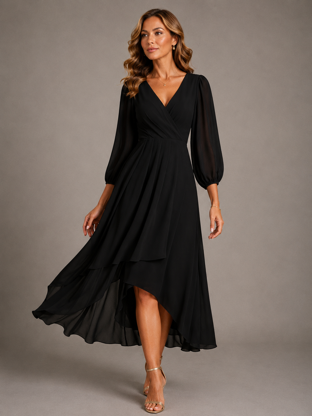 Mia | Women's V-Neck Flowing Maxi Dress