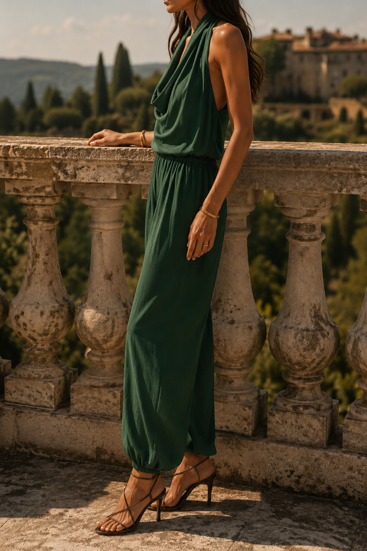 Tranquility | Women's Draped Neck Flowing Two-Piece Set