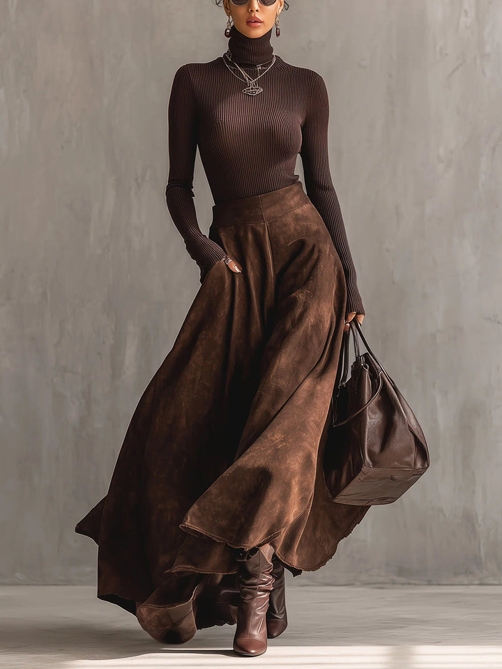 Brooklyn | Women's Distressed Midi Skirt Two-Piece Set