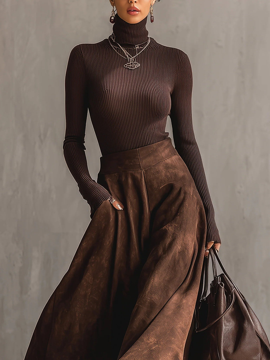 Brooklyn | Women's Distressed Midi Skirt Two-Piece Set