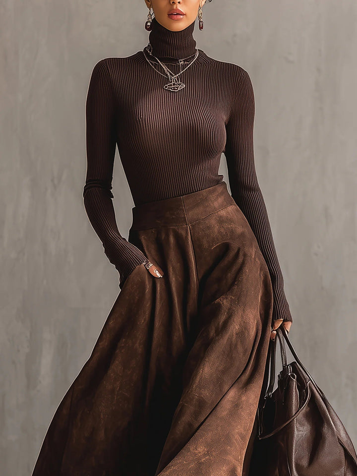 Brooklyn | Women's Distressed Midi Skirt Two-Piece Set