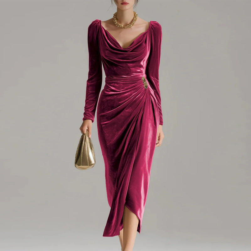 Julia | Women's Pleated Velvet Dress