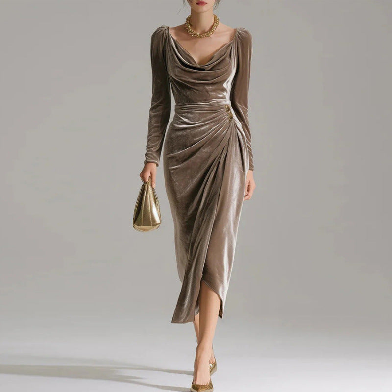 Julia | Women's Pleated Velvet Dress