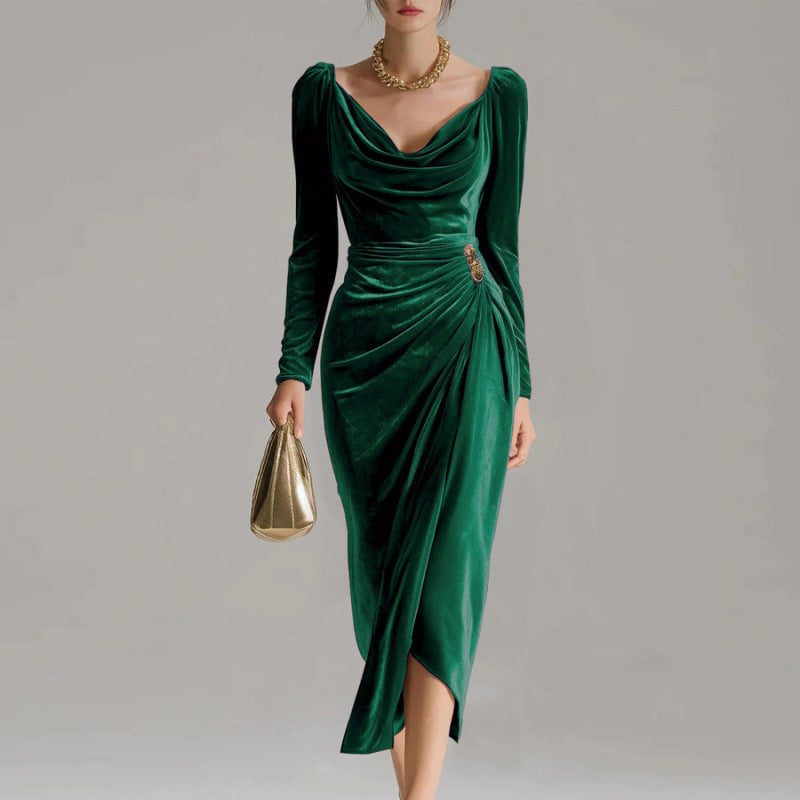 Julia | Women's Pleated Velvet Dress