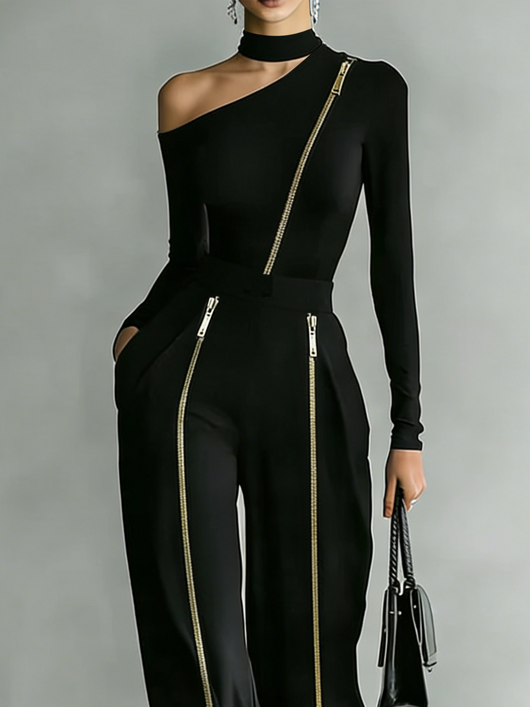 Bailey | Women's Off-Shoulder Zipper Two-Piece Set