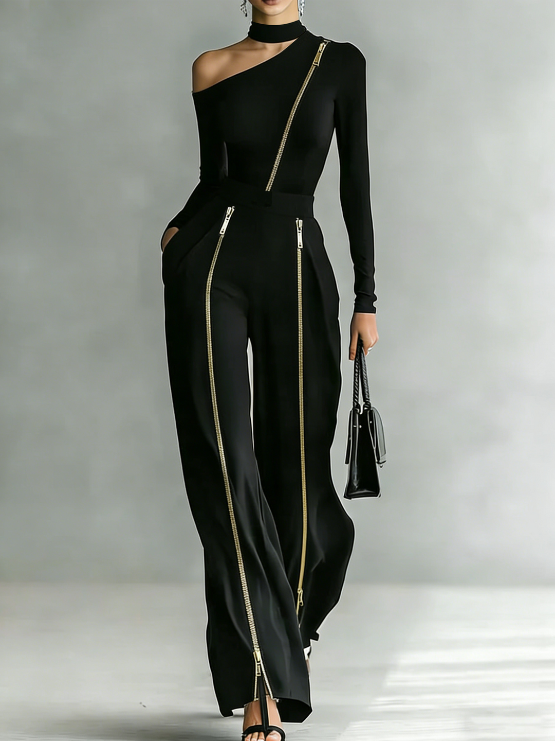 Bailey | Women's Off-Shoulder Zipper Two-Piece Set