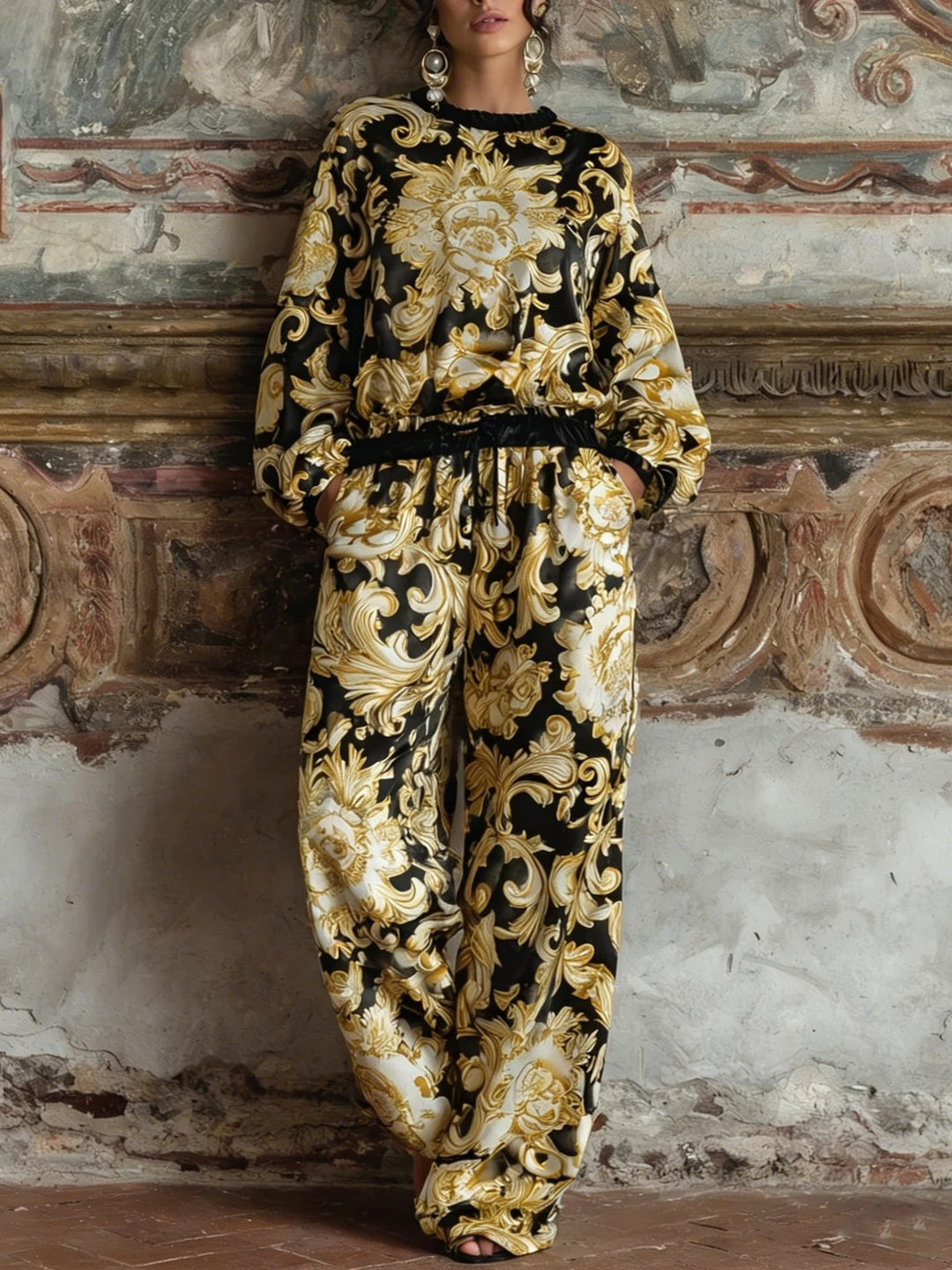 Ava | Women's Baroque Floral Print Loungewear Set