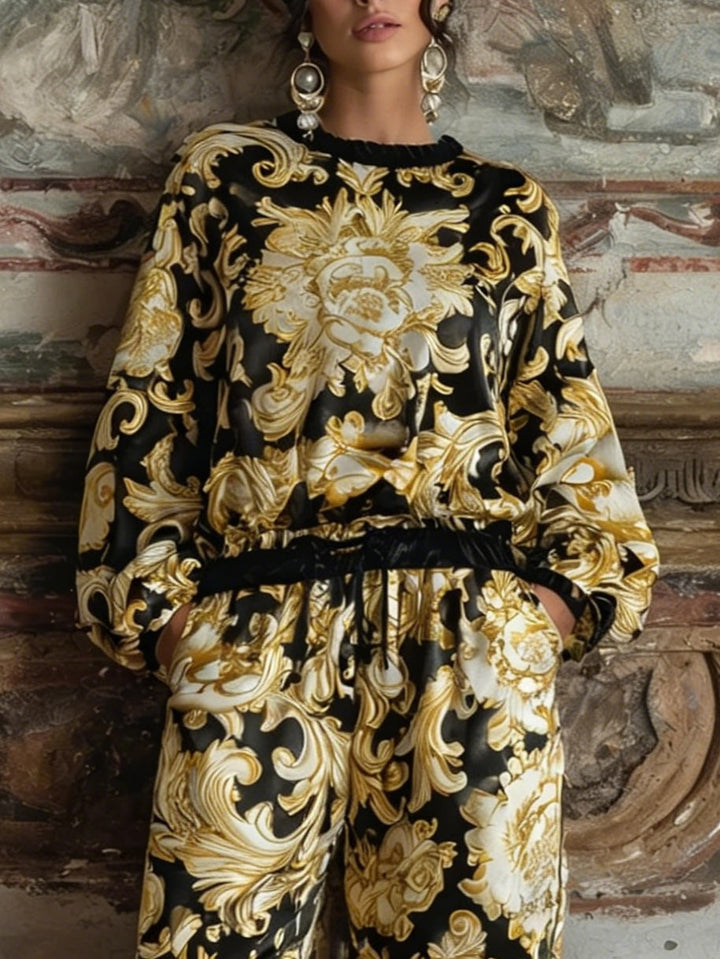 Ava | Women's Baroque Floral Print Loungewear Set