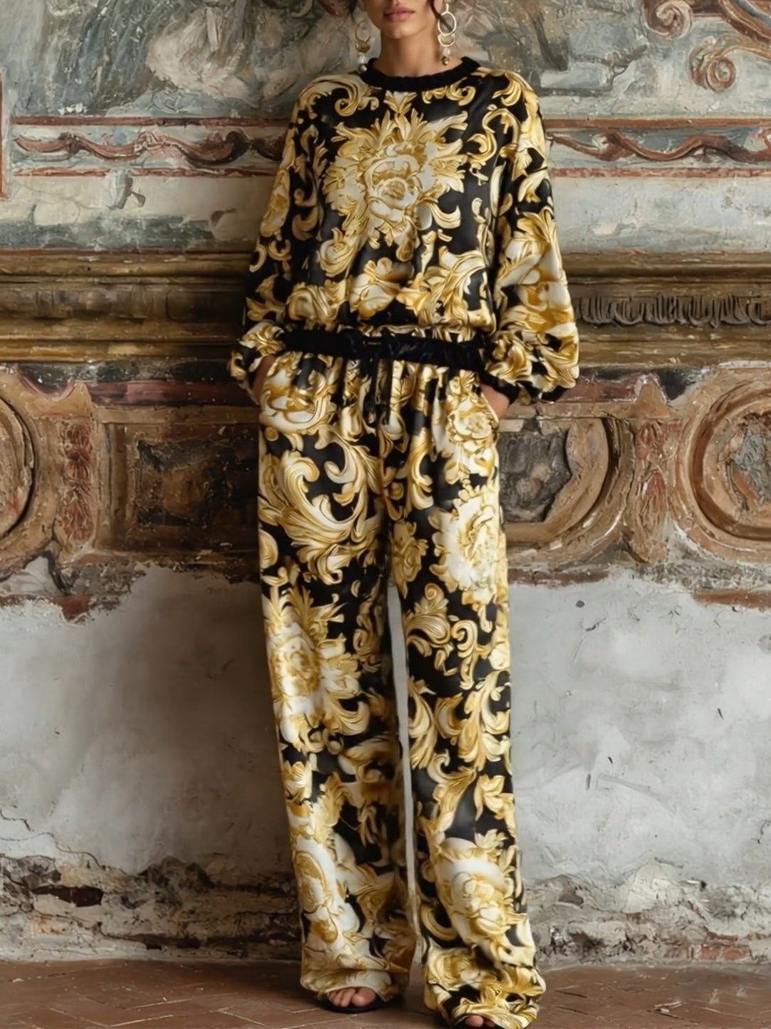 Ava | Women's Baroque Floral Print Loungewear Set