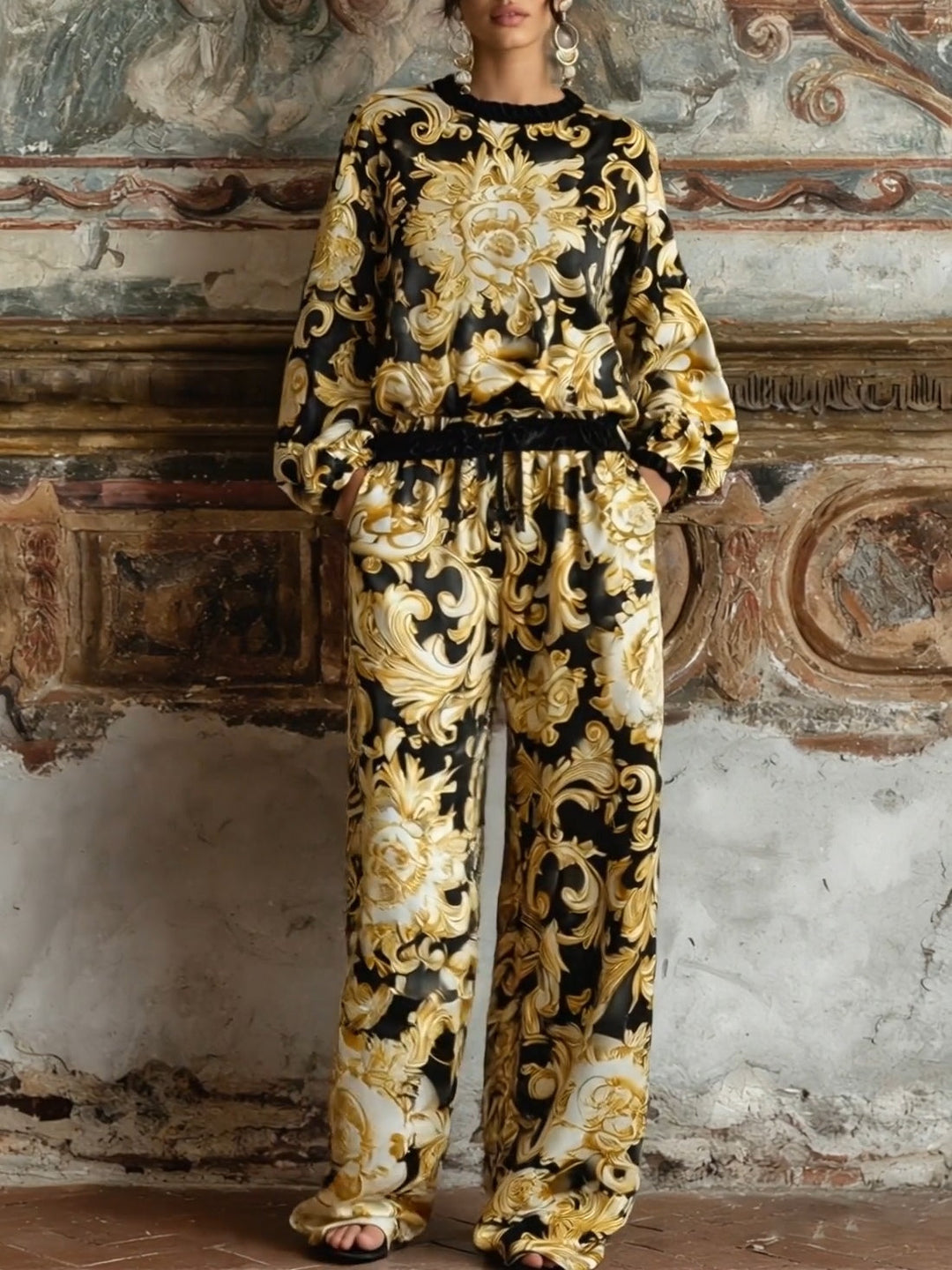 Ava | Women's Baroque Floral Print Loungewear Set