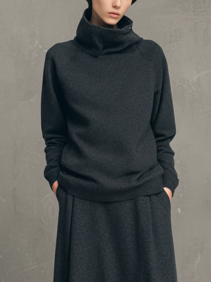 Isla | Women's High-Neck Top and Flared Skirt Set