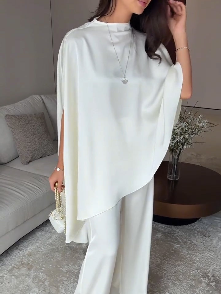 Leah | Women's Satin Top and Pants Set