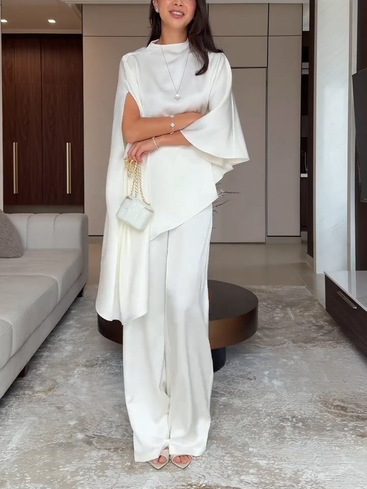 Leah | Women's Satin Top and Pants Set