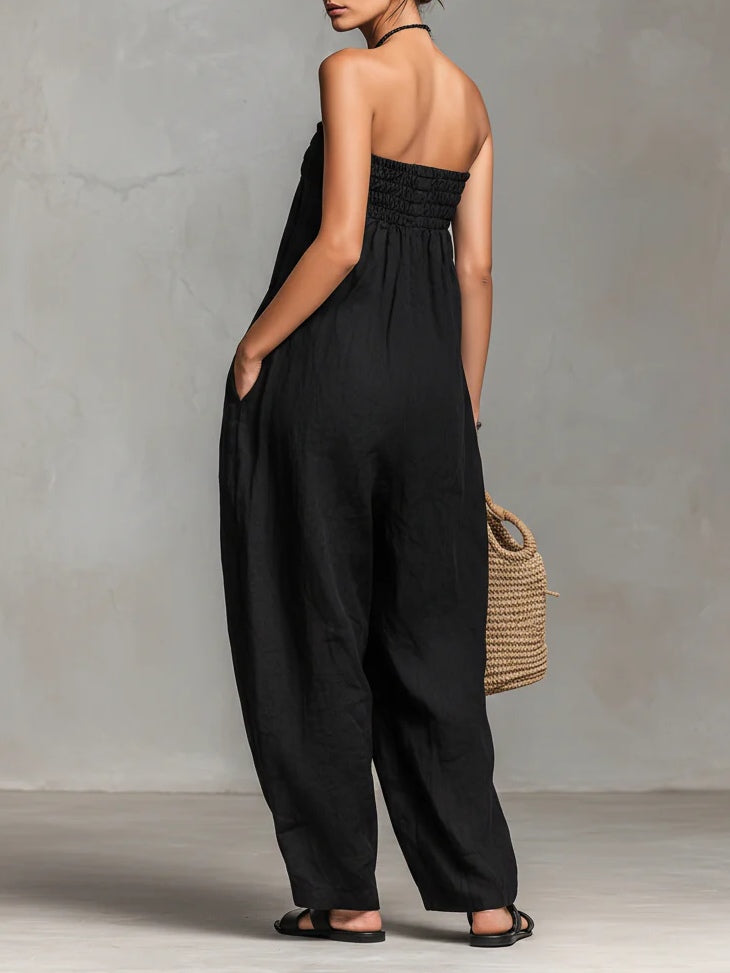 Stella | Women's Strapless Wide-Leg Jumpsuit