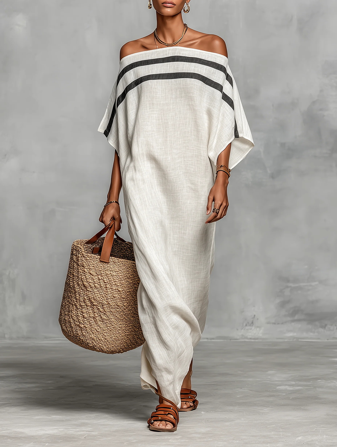 Aveline | Women's Off-Shoulder Batwing Sleeve Maxi Dress