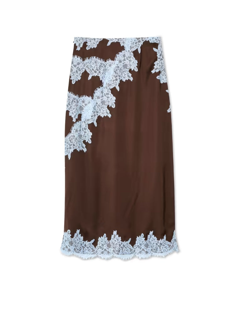 Avalon | Women's Lace Panel Top and Skirt Set
