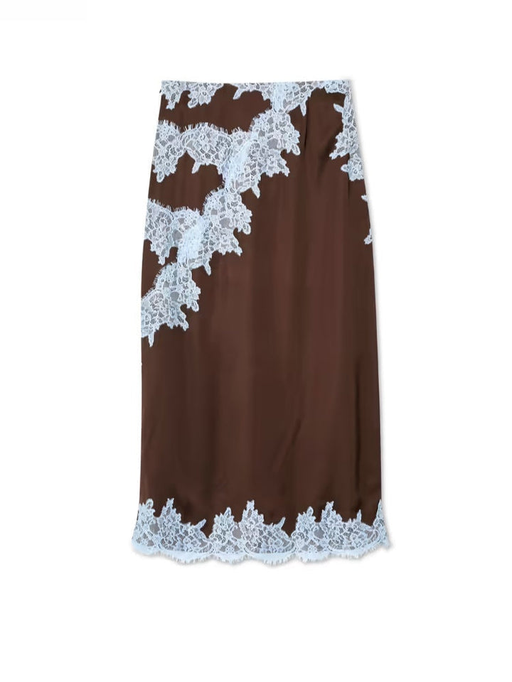 Avalon | Women's Lace Panel Top and Skirt Set