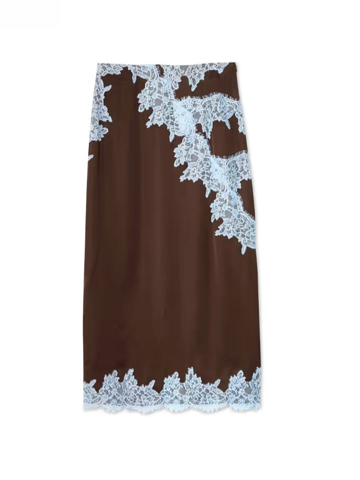 Avalon | Women's Lace Panel Top and Skirt Set