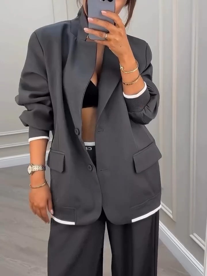 Gavin | Men's Gray Patchwork Blazer and Pants Set