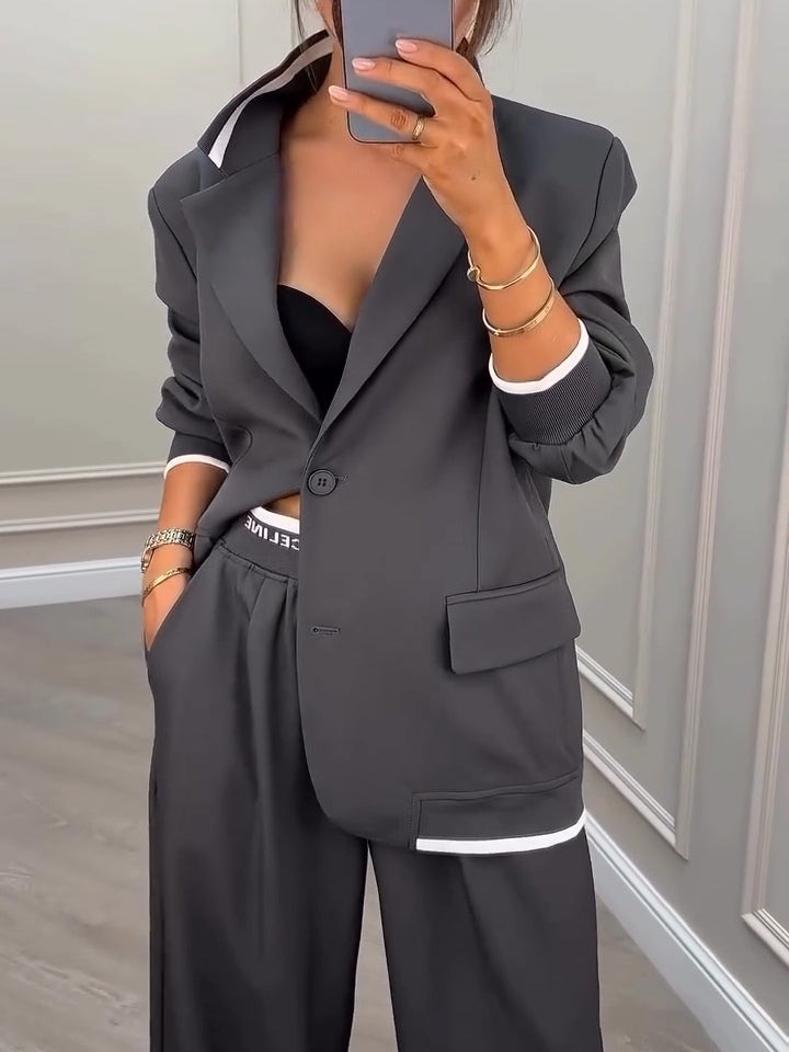 Gavin | Men's Gray Patchwork Blazer and Pants Set