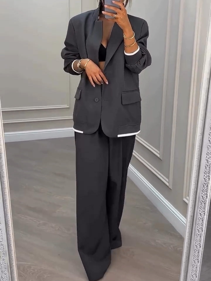Gavin | Men's Gray Patchwork Blazer and Pants Set
