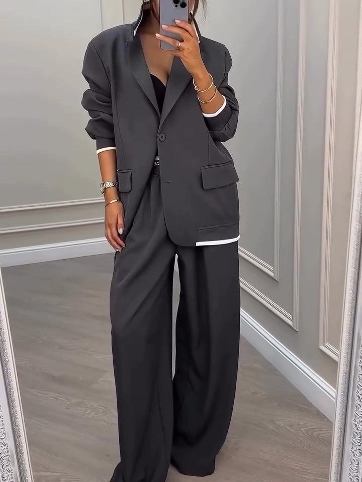 Gavin | Men's Gray Patchwork Blazer and Pants Set