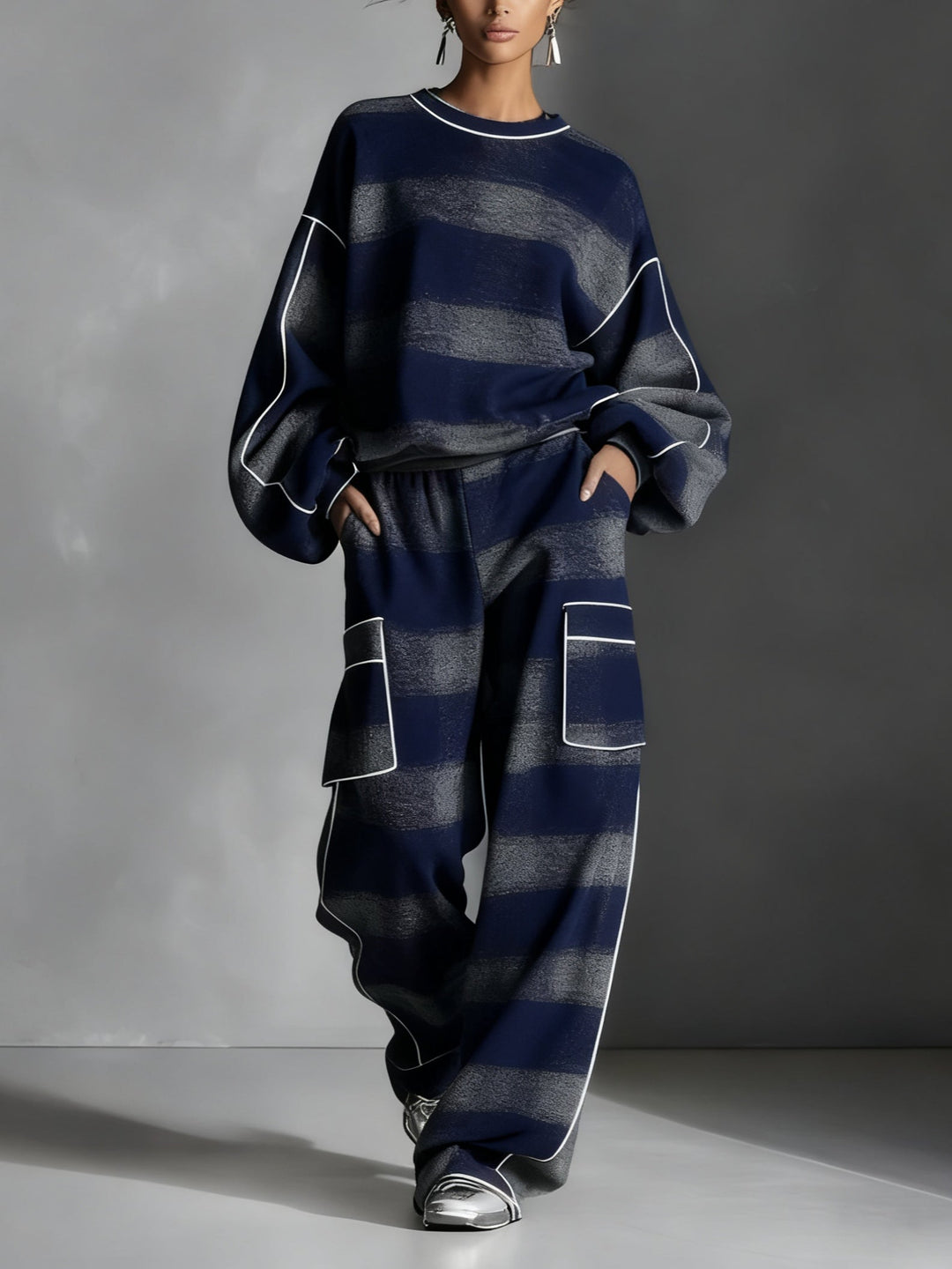 Hannah | Women's Plaid Sweatshirt and Pants Set