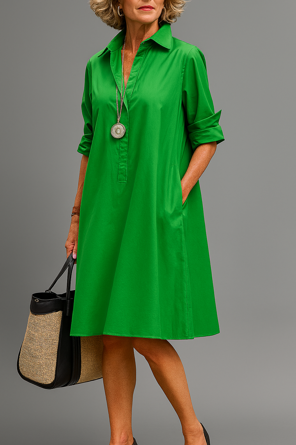 Riley | Women's Sophisticated Green Midi Dress