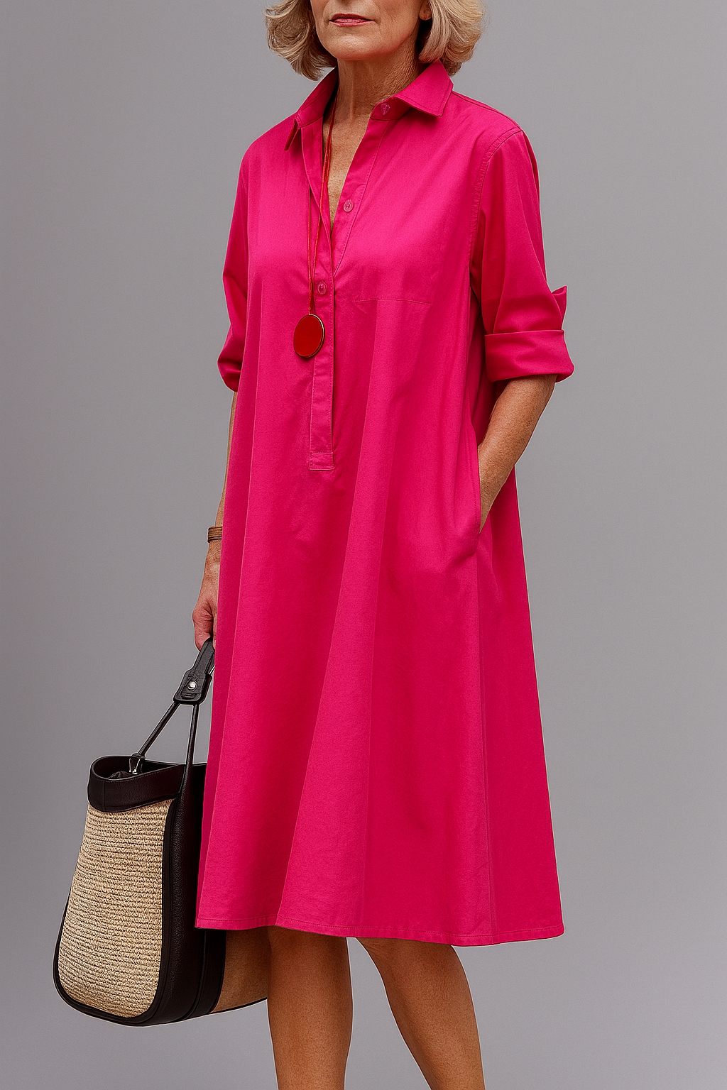 Clara | Women's Sophisticated Pink Midi Dress