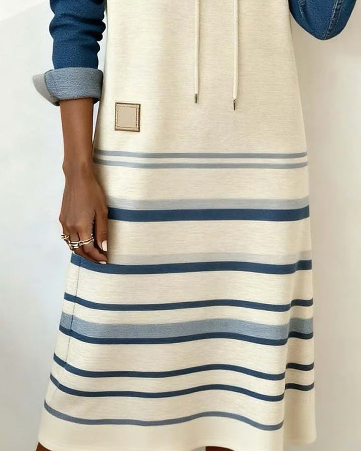 Camila | Women's Striped Hooded Knit Dress