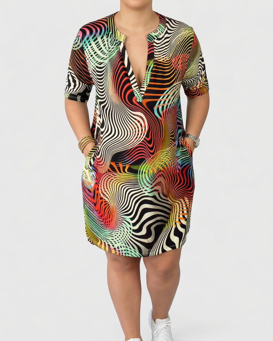 Niamh | Women's V-Neck Midi Dress